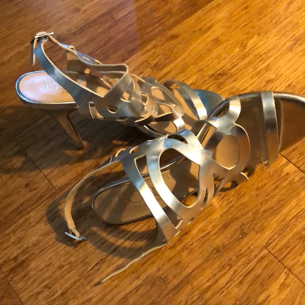 BCBG Open Toe Stilettos silver